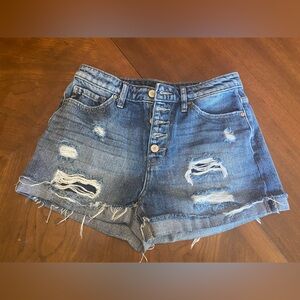 KanCan Blue Distressed Jean Shorts